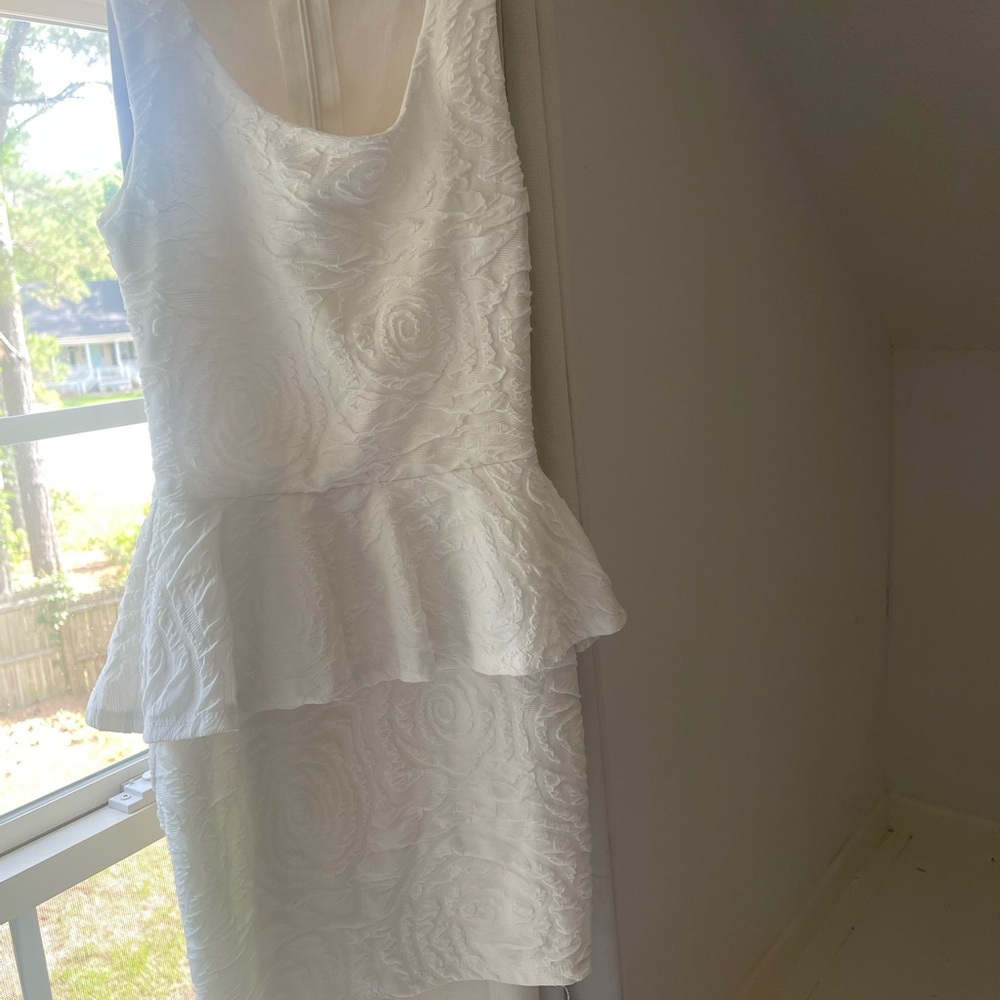 Charlotte Russe White Peplum Sheath Dress